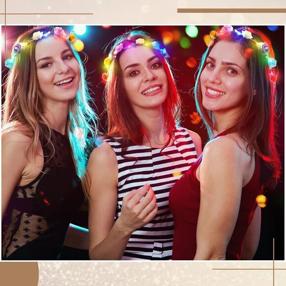 LED Flower Crown 30pcs Floral Headband Multicolor Light Up for Women Wedding main image 7